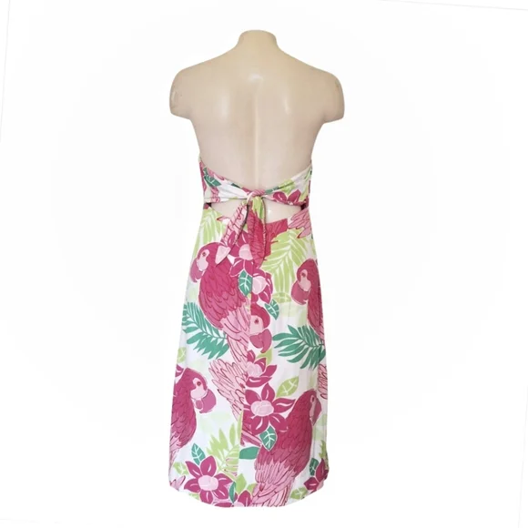Vintage Lilly Pulitzer Parrot Port Of Caw Strapless Fit And Flare Back Tie 6 - Picture 4 of 10
